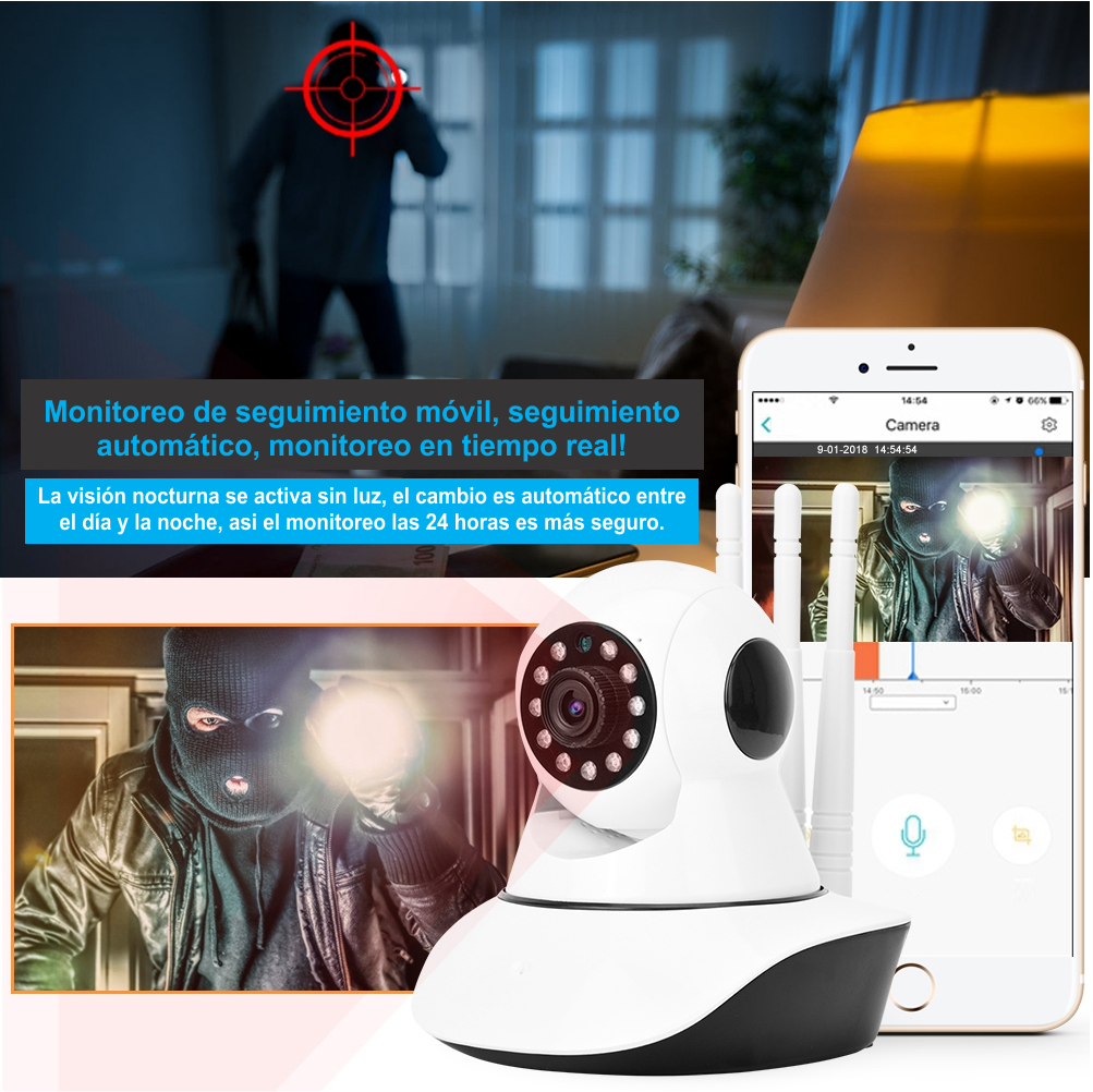 Miniatura 4 de Cámara Seguridad Wifi 2.4g 3ANT V380 Pro